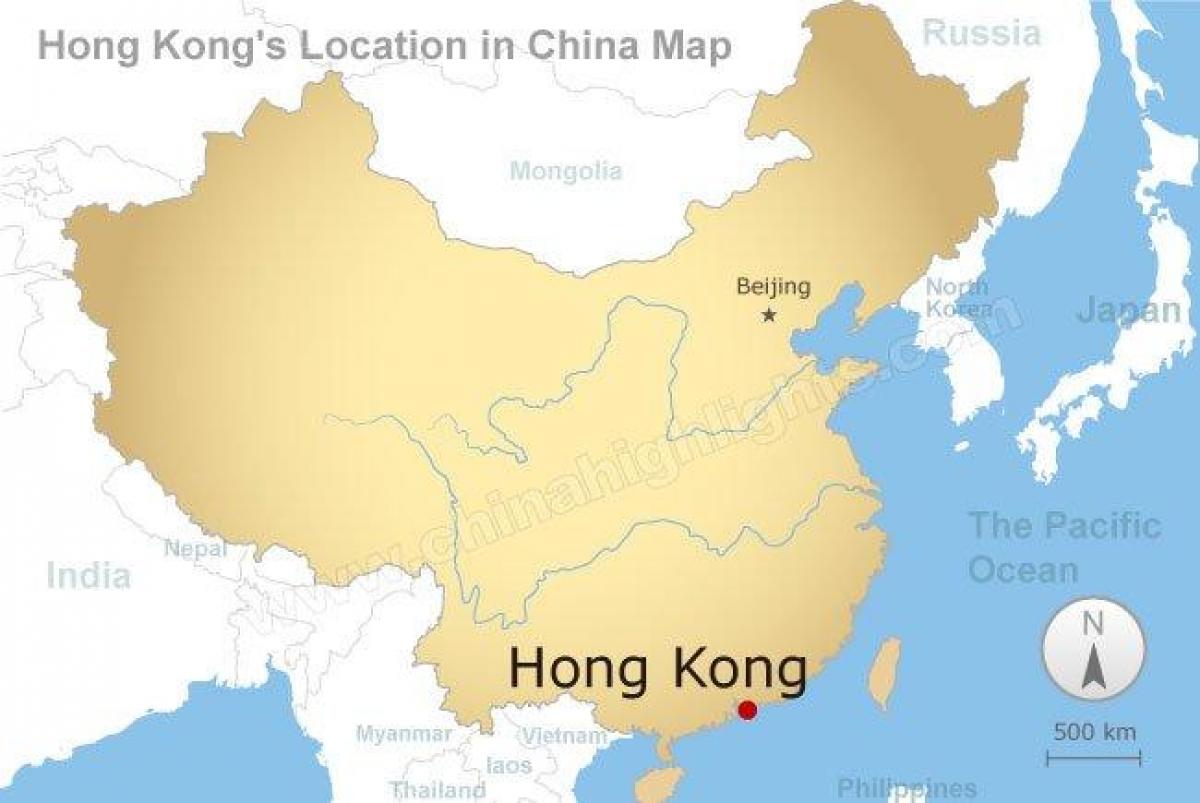 mapa de China y Hong Kong