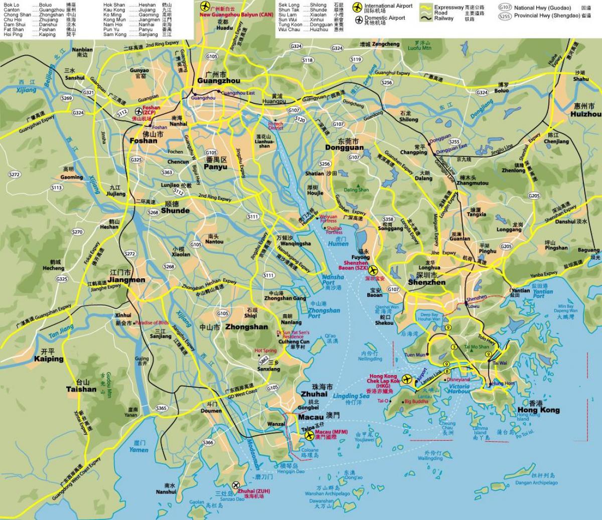 mapa de carreteras de Hong Kong