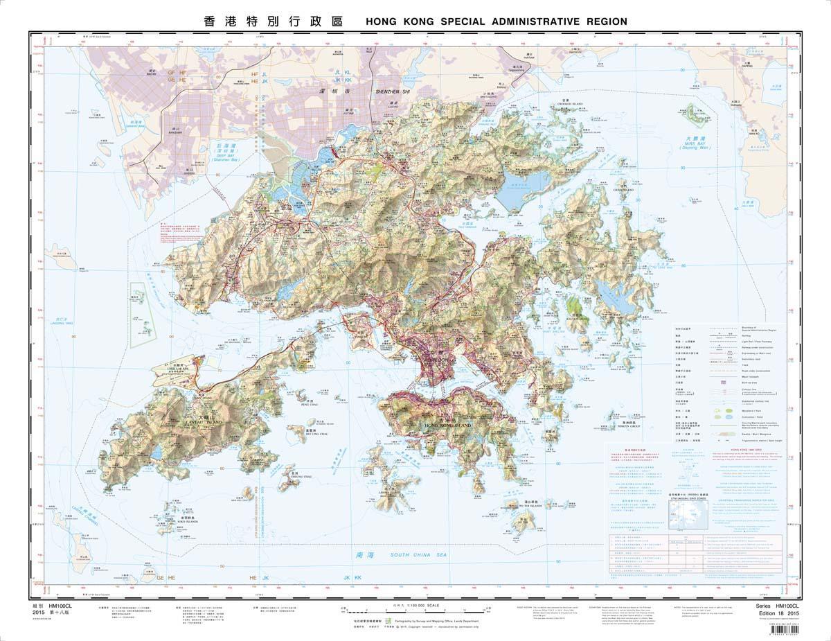 mapa de contorno de Hong Kong