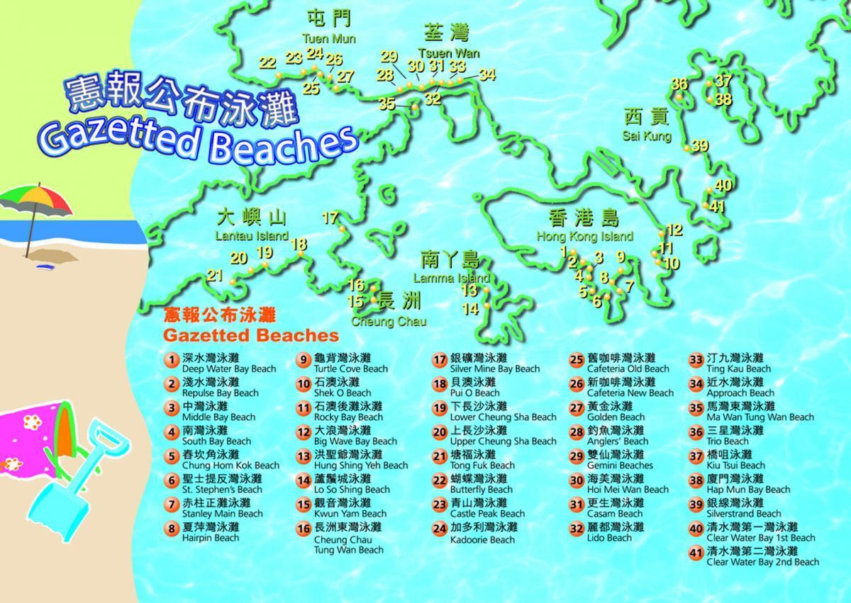 mapa de Hong Kong playas