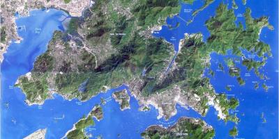 Mapa satélite de Hong Kong