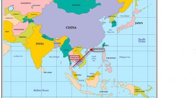 Hong Kong en el mapa de asia