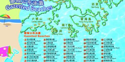Mapa de Hong Kong playas