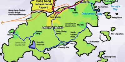 La isla de Hong Kong mapa turístico