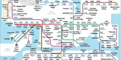 La estación de MTR de mapa de Hong Kong