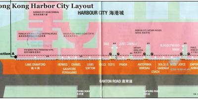 Mapa del puerto de la ciudad de Hong Kong