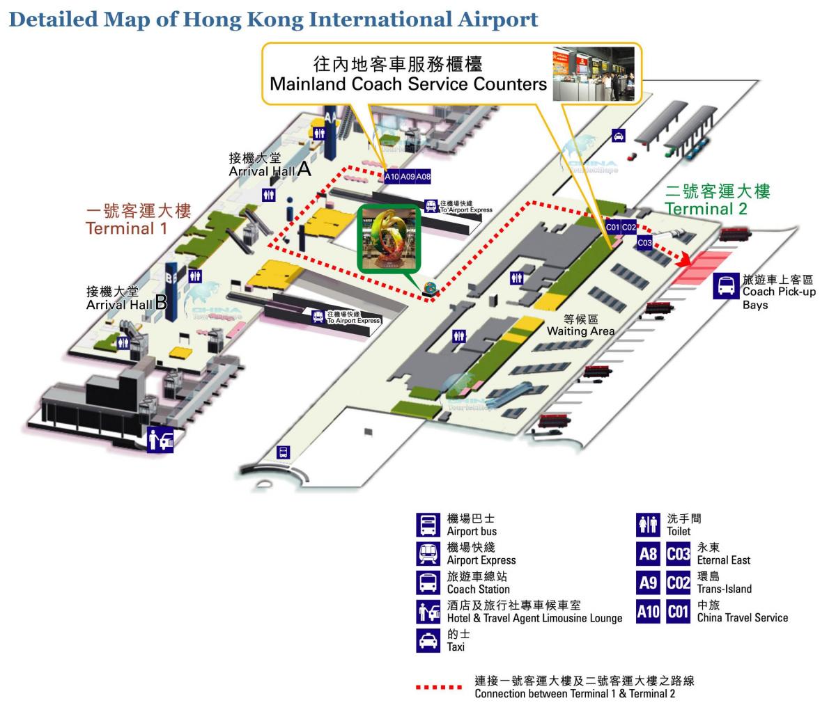 mapa de aeropuerto de Hong Kong