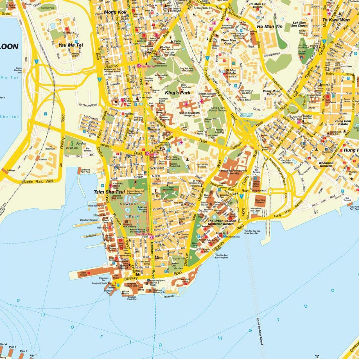 Hong Kong mapa de la ciudad