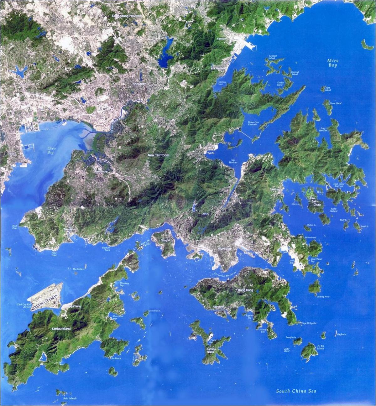 mapa satélite de Hong Kong