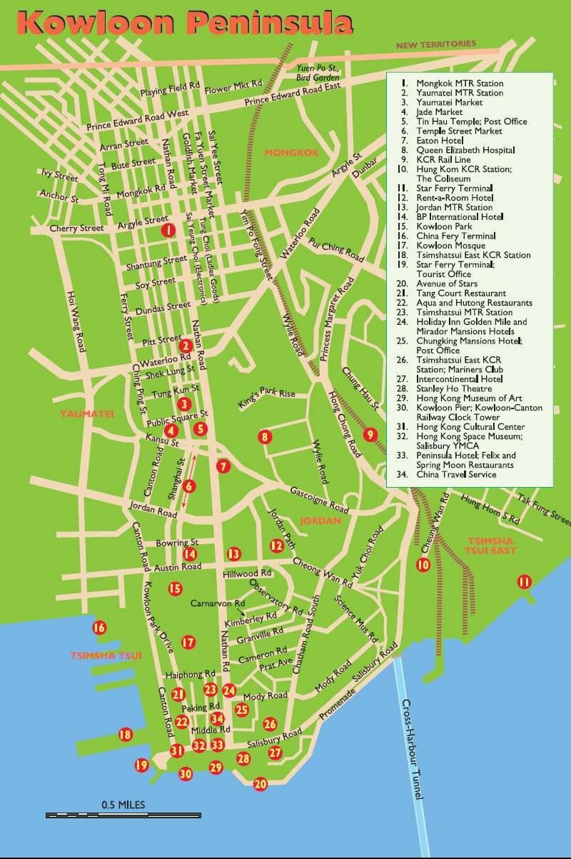 Kowloon atracciones mapa