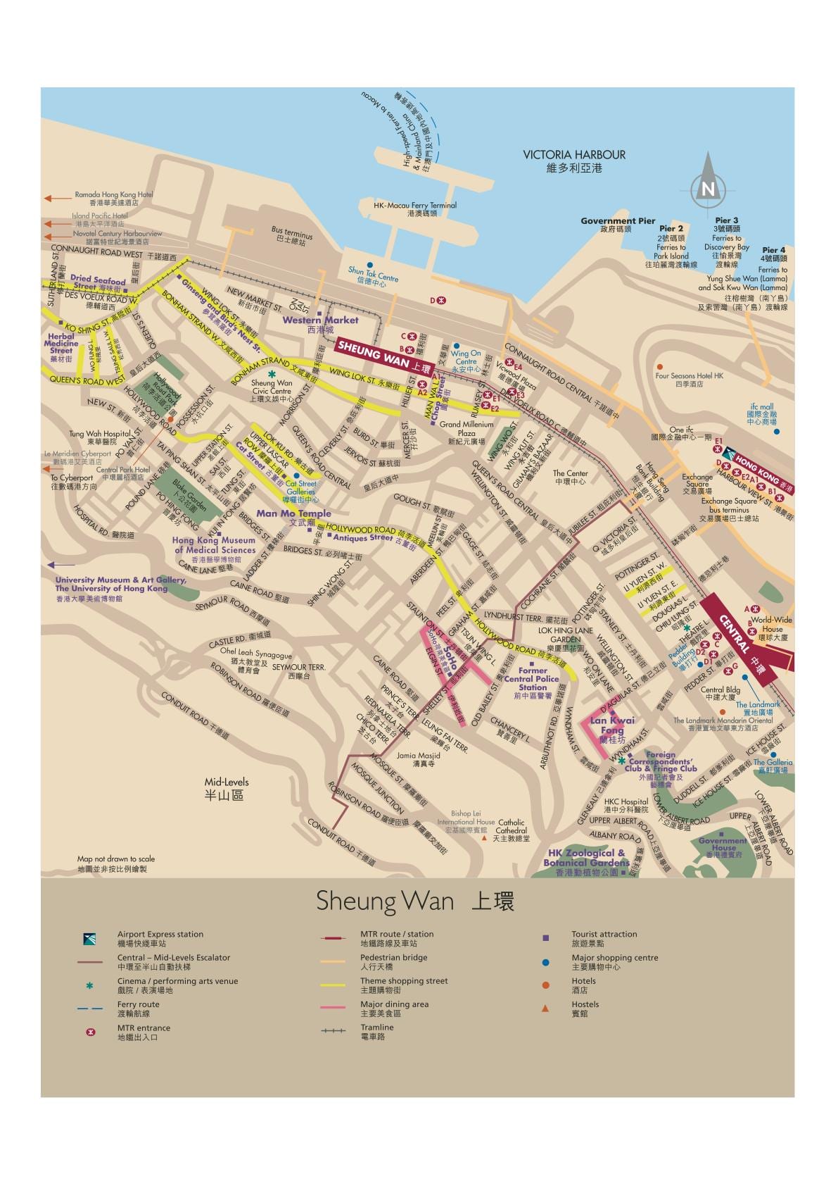La estación de MTR de Sheung Wan mapa