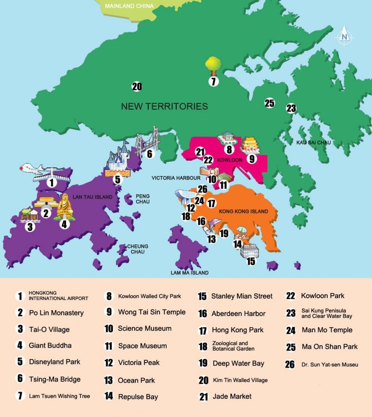 mapa de los nuevos territorios de Hong Kong