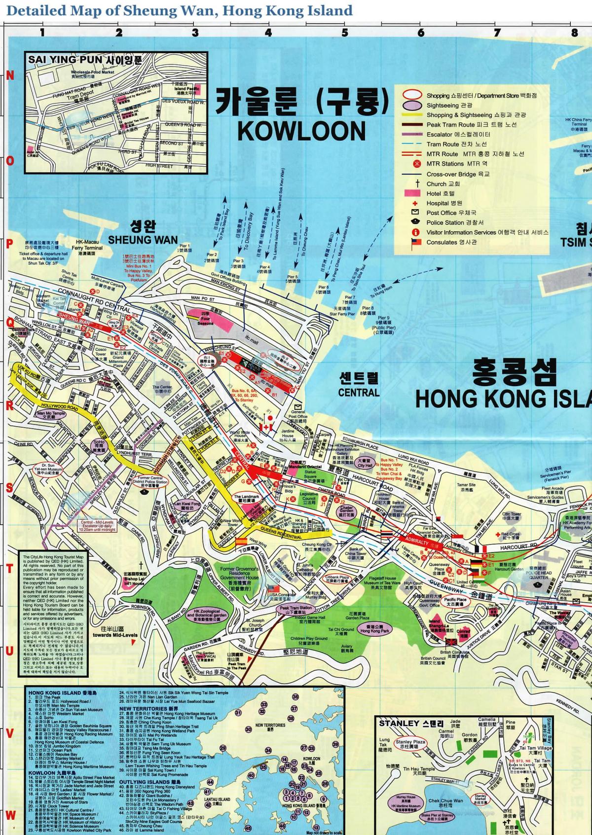 mapa de Sheung Wan, Hong Kong