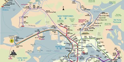 Mapa de Hong Kong de tránsito