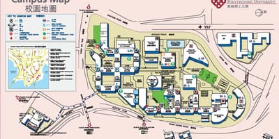 Mapa de la universidad politécnica de Hong Kong